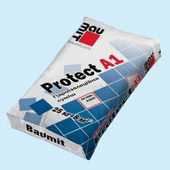 Гидроизоляционная полимерцементная смесь паропроницаемая Baumit Protect A1 "жесткая" 25 кг. Однокомпонентная